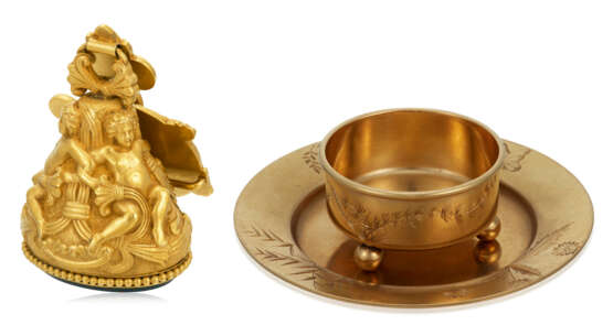 NO RESERVE | TIFFANY & CO. ANTIQUE GROUP OF GOLD AND HARDSTONE OBJECTS - фото 1
