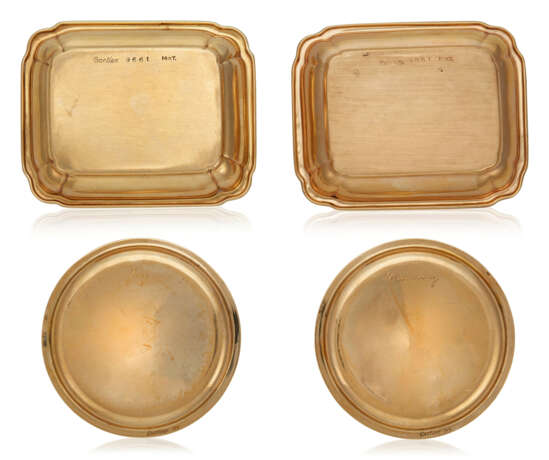 NO RESERVE | FOUR CARTIER GOLD AND ENAMEL RECEIVING TRAYS - фото 3