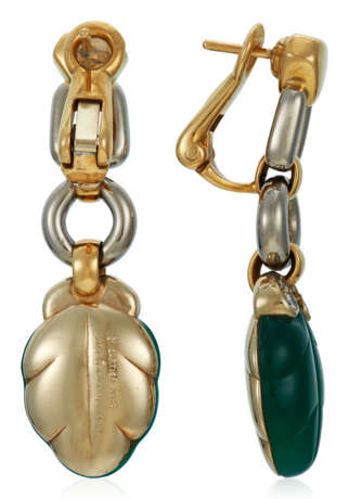 NO RESERVE | CARTIER CHRYSOPRASE AND DIAMOND EARRINGS - Foto 3