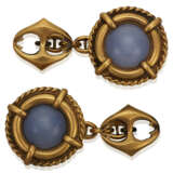 NO RESERVE | ANTIQUE CHALCEDONY AND GOLD CUFFLINKS - Foto 1