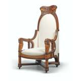 A NORTH EUROPEAN PADOUK AND MAPLE THRONE CHAIR - фото 1