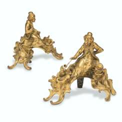 A PAIR OF LOUIS XV-STYLE ORMOLU CHENETS