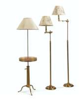 A PAIR OF BRASS TELESCOPIC FLOOR LAMPS