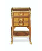 Amboyna Maser. A LATE LOUIS XV ORMOLU-MOUNTED TULIPWOOD, AMARANTH, SYCAMORE AND AMBOYNA MARQUETRY AND PARQUETRY COFFRE A BIJOUX