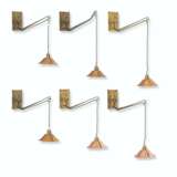 A SET OF SIX COPPER AND BRASS WALL-LIGHTS - фото 1