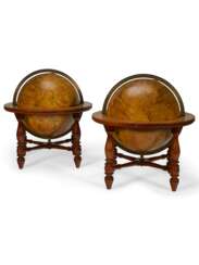A NEAR PAIR OF ENGRAVED CELESTIAL AND TERRESTRIAL TABLE-TOP GLOBES