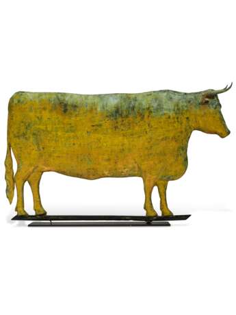 A GILDED AND MOLDED COPPER OX WEATHERVANE - photo 1
