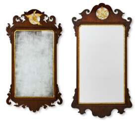TWO CHIPPENDALE MAHOGANY AND PARCEL-GILT MIRRORS