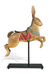 A CARVED AND POLYCHROME-PAINT DECORATED RABBIT CAROUSEL FIGURE
