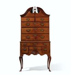 THE GOULD FAMILY QUEEN ANNE CARVED WALNUT HIGH CHEST-OF-DRAWERS