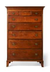 A FEDERAL INLAID WALNUT TALL CHEST-OF-DRAWERS