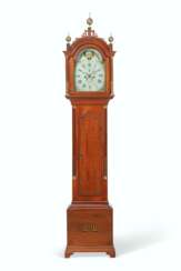 A FEDERAL INLAID MAHOGANY BRASS-MOUNTED TALL-CASE CLOCK