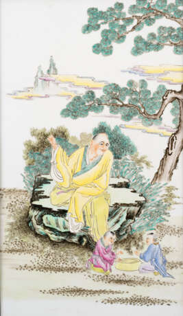 Satz von vier Porzellantafeln mit Darstellung des Luohan - photo 4