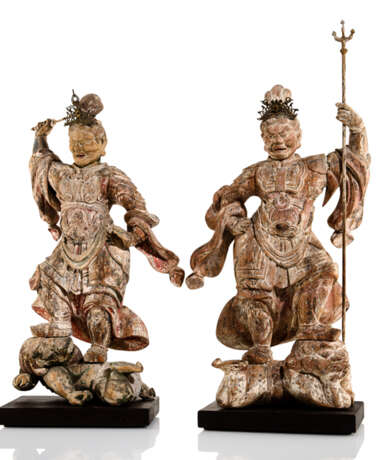 Seltene Skulpturengruppe der vier Himmelskönige aus Holz - фото 6