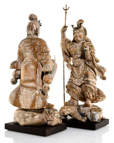 Seltene Skulpturengruppe der vier Himmelskönige aus Holz - Foto 8