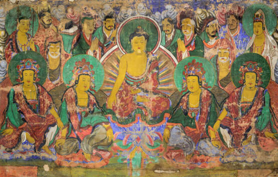 Anonyme buddhistische Malerei eines kleinen Pantheon - Foto 1