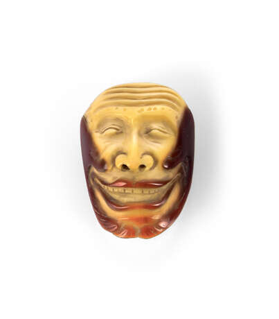 Masken-Netsuke aus der Spitze des Schnabels des Nashornvogels gearbeitet - photo 1