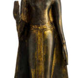 Bronze des Buddha Shakyamuni auf einem Lotussockel stehend - Foto 1
