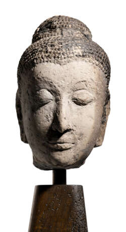 Kopf des Buddha Shakyamuni aus Sandstein - Foto 1