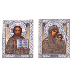 Венчальная пара иконы Спасителя Вседержителя и Казанской Богоматери