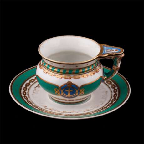Чашка с блюдцем из парадного сервиза императорской яхты «Держава» - фото 1