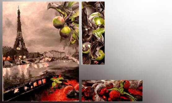 Дуэль франц. яблок и Парижских трюфелей Масло на холсте на подрамнике Öl auf Leinwand Zeitgenössische Kunst Sankt Petersburg 2021 - Foto 1