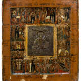Festtagsikone mit eingelassener Bronzeikone eines Heiligen - photo 1