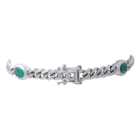 Armband mit 5 oval facettierten Smaragden zus. ca. 3 ct, - Foto 2