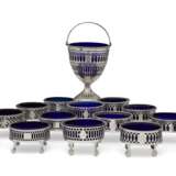 A GROUP OF FOURTEEN GEORGE III SILVER SALT CELLARS AND A SILVER SUGAR VASE - фото 1