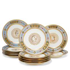 TWELVE IMPERIAL SEVRES PORCELAIN PLATES FROM THE SERVICE MADE FOR PAULINE BONAPARTE