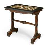 A GEORGE IV MAHOGANY DERBYSHIRE AND SPECIMEN MARBLE TRESTLE TABLE - photo 1