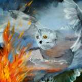 Шаман и дух Белой совы масляная краска холст Ölgemälde Expressionismus Russland 2021 - Foto 3