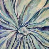 Синий цветок Холст Масло Современное искусство абстрактная живопись Россия 2019 г. - фото 3