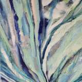 Синий цветок Холст Масло Современное искусство абстрактная живопись Россия 2019 г. - фото 4