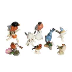 ENS / ROSENTHAL, unter anderem Konvolut von 8 Vogelfiguren, 20. Jahrhundert