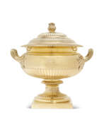 William Eley. A GEORGE IV SILVER-GILT TUREEN AND COVER