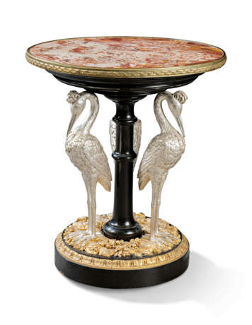 AN ITALIAN GILT, SILVERED, EBONY AND EBONISED CENTRE TABLE - photo 1