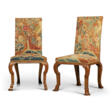 A PAIR OF QUEEN ANNE WALNUT AND MARQUETRY SIDE CHAIRS - Auction prices