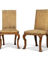A PAIR OF QUEEN ANNE WALNUT AND MARQUETRY SIDE CHAIRS