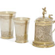 TWO GERMAN PARCEL-GILT SILVER BEAKERS AND A TANKARD - Auction prices