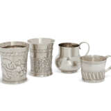FOUR WILLIAM AND MARY AND WILLIAM III SILVER BEAKERS AND MUGS - photo 1
