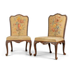 A PAIR OF GEORGE II WALNUT SIDE CHAIRS