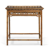 A CHINESE EXPORT BLACK AND GILT-LACQUER AND BAMBOO TEA TABLE - photo 2
