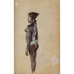 HEIMS, ERNST M. (1886-1922, deutscher Künstler der Kolonialzeit), "Afrikanerin in Chochoe-Togo",