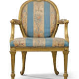 A PAIR OF GEORGE III GILTWOOD ARMCHAIRS - Foto 2