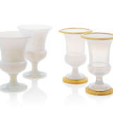 TWO PAIRS OF CHARLES X ORMOLU MOUNTED WHITE OPALINE GLASS VASES - фото 1
