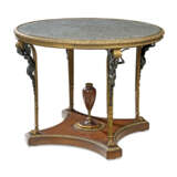 A LOUIS XVI GILT AND PATINATED-BRONZE AND MAHOGANY CENTRE TABLE - фото 1