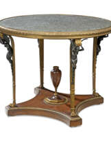 A LOUIS XVI GILT AND PATINATED-BRONZE AND MAHOGANY CENTRE TABLE