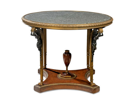 A LOUIS XVI GILT AND PATINATED-BRONZE AND MAHOGANY CENTRE TABLE - photo 3