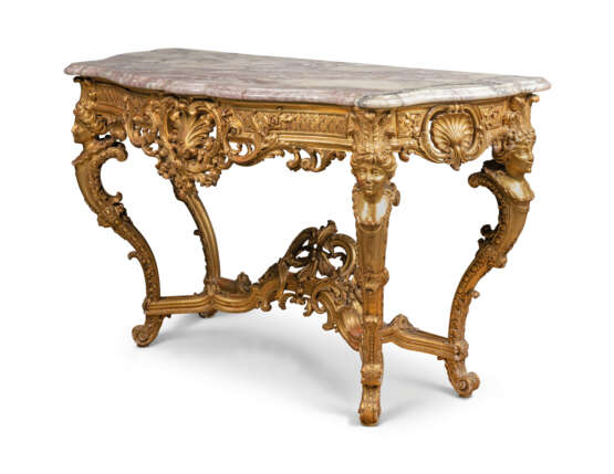 A FRENCH GILTWOOD CONSOLE TABLE - Foto 1